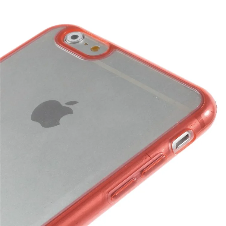 TPU Edge + Crystal Acrylic Back Hybrid Case Shell for iPhone 6s Plus / 6 Plus - Red