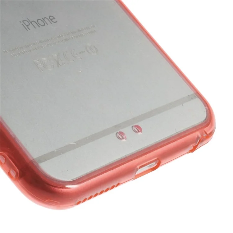 TPU Edge + Crystal Acrylic Back Hybrid Case Shell for iPhone 6s Plus / 6 Plus - Red
