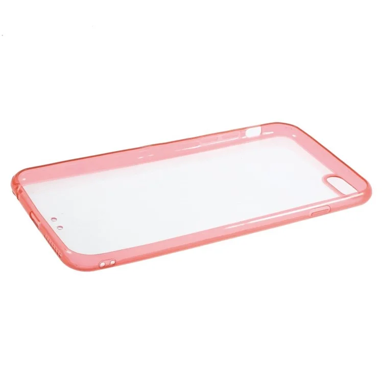 TPU Edge + Crystal Acrylic Back Hybrid Case Shell for iPhone 6s Plus / 6 Plus - Red
