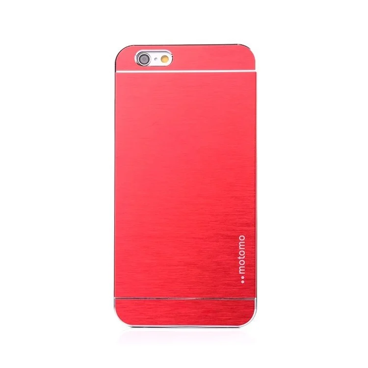 MOTOMO Brushed Aluminum Skin Hard Plastic Case for iPhone 6s 6 - Red