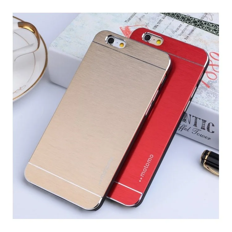 MOTOMO Brushed Aluminum Skin Hard Plastic Case for iPhone 6s 6 - Red