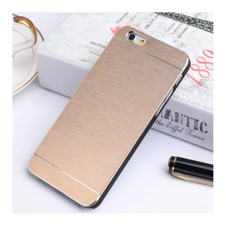 MOTOMO Brushed Aluminum Skin PC Hard Case for iPhone 6s 6 - Champagne