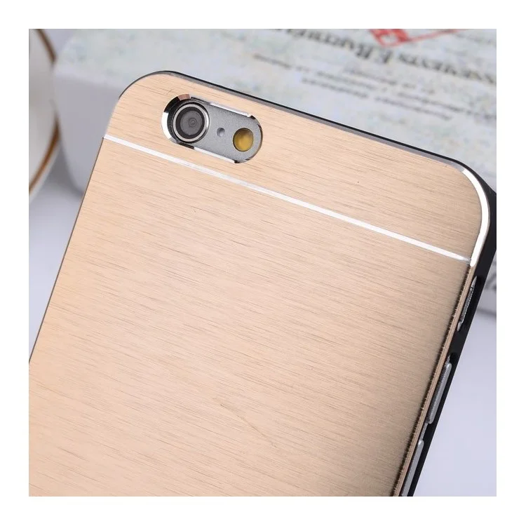 MOTOMO Brushed Aluminum Skin PC Hard Case for iPhone 6s 6 - Champagne