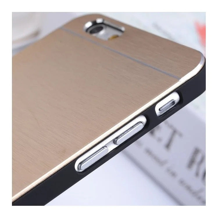 MOTOMO Brushed Aluminum Skin PC Hard Case for iPhone 6s 6 - Champagne