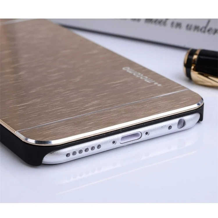 MOTOMO Brushed Aluminum Skin PC Hard Case for iPhone 6s 6 - Champagne