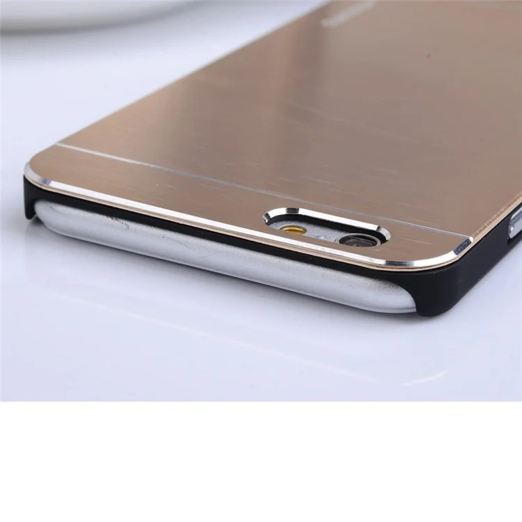 MOTOMO Brushed Aluminum Skin PC Hard Case for iPhone 6s 6 - Champagne