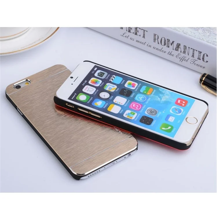 MOTOMO Brushed Aluminum Skin PC Hard Case for iPhone 6s 6 - Champagne