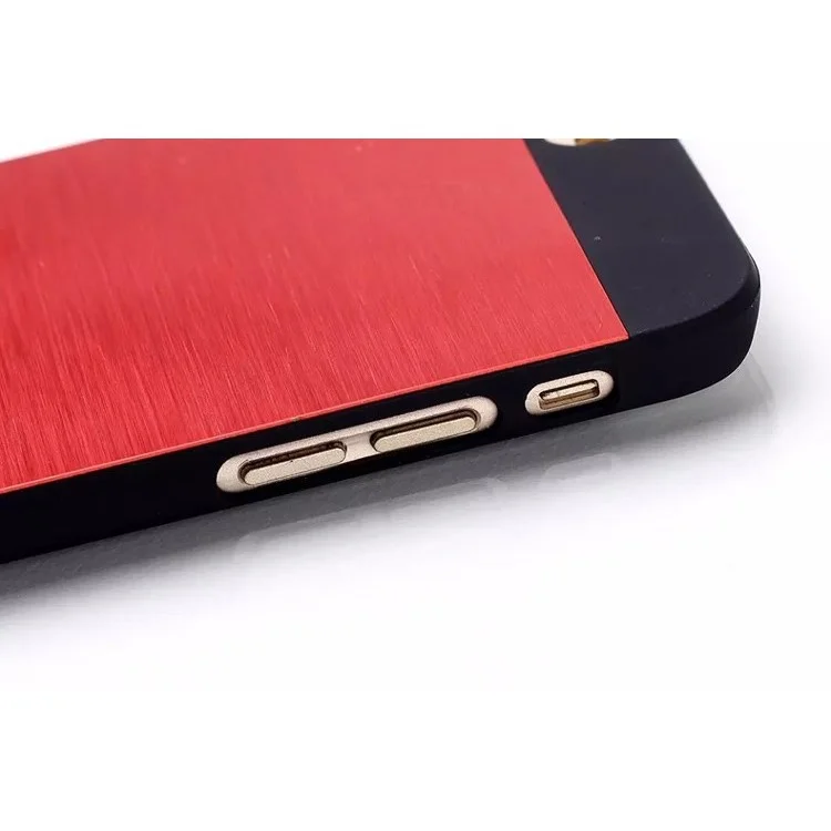MOTOMO Brushed Aluminum Middle Skin Plastic Cover for iPhone 6s Plus / 6 Plus - Red