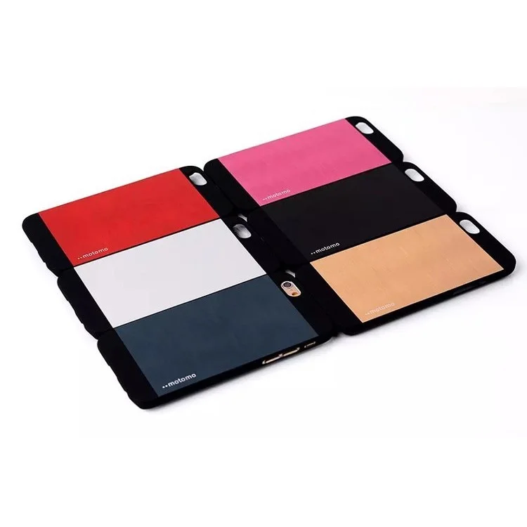 MOTOMO Brushed Aluminum Middle Skin Plastic Cover for iPhone 6s Plus / 6 Plus - Red