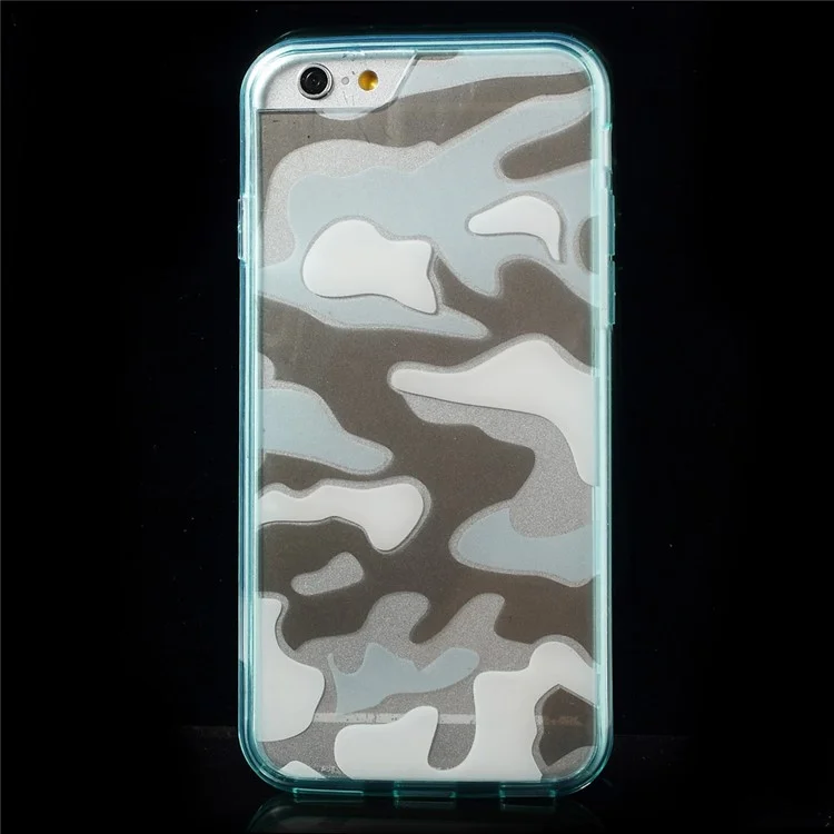 Camouflage Pattern Acrylic + TPU Protective Shell for iPhone 6s / 6 4.7 inch - Cyan