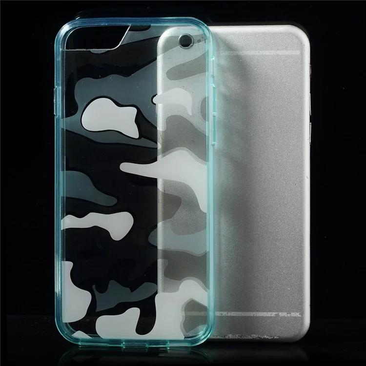 Camouflage Pattern Acrylic + TPU Protective Shell for iPhone 6s / 6 4.7 inch - Cyan