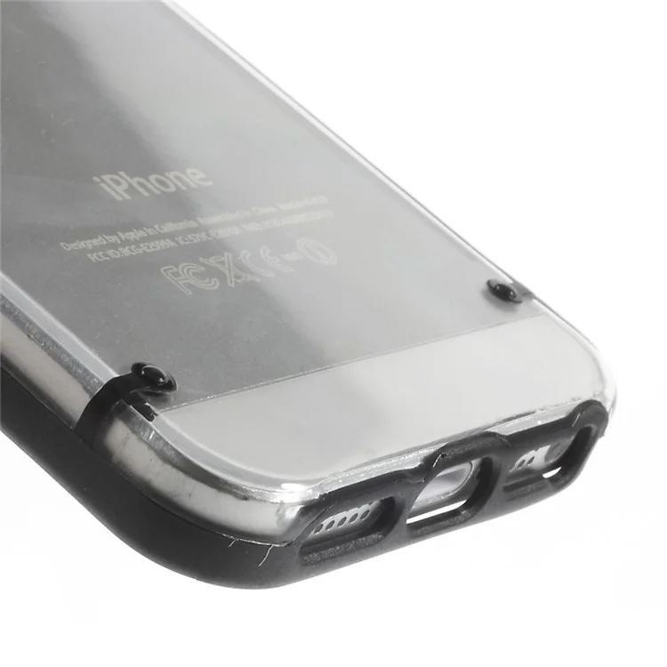Black Luminous Glow TPU Edges & Crystal PC Back Case for iPhone SE 5s 5
