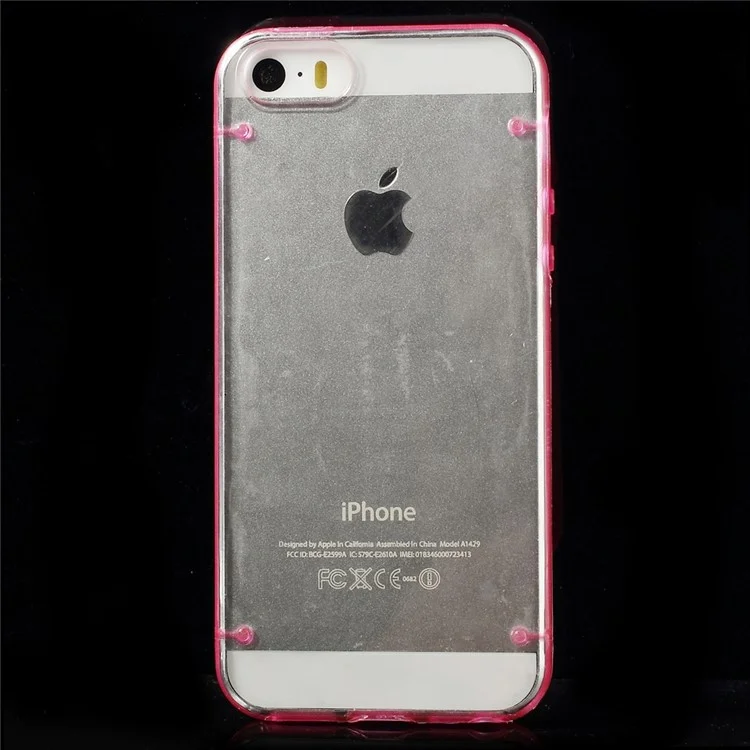 Rose Luminous Glow TPU Edges & Crystal PC Back Cover for iPhone SE 5s 5