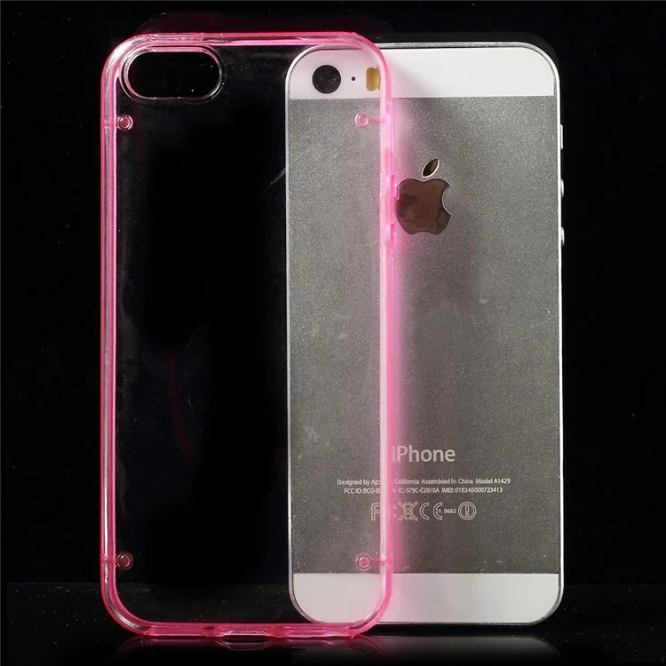 Rose Luminous Glow TPU Edges & Crystal PC Back Cover for iPhone SE 5s 5