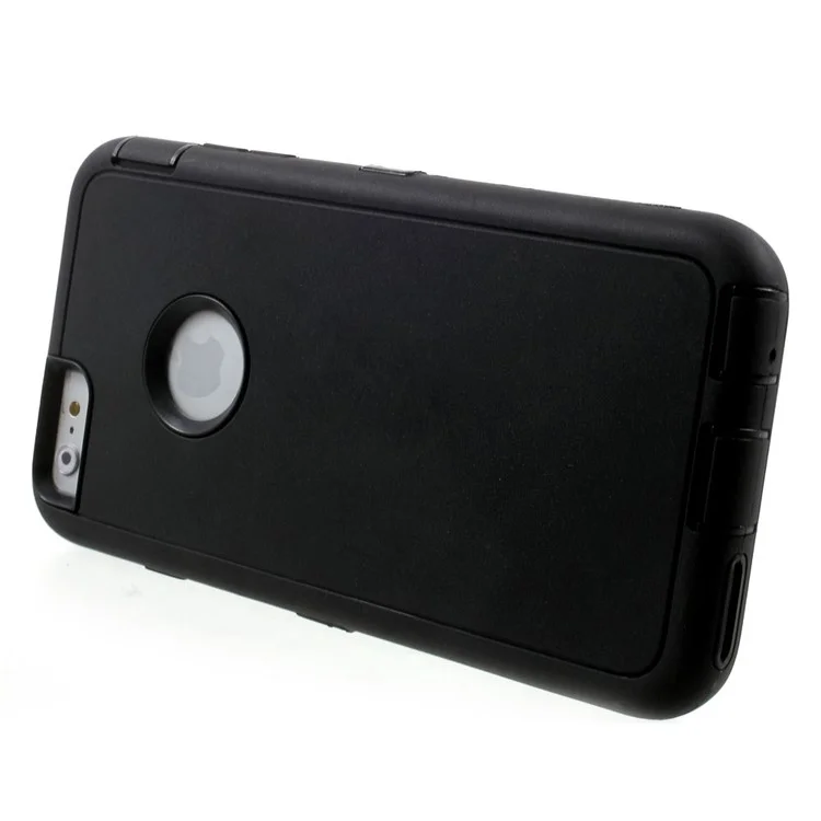 4-Piece PC & TPU Heavy Duty Case for iPhone 6s Plus / 6 Plus w/ Swivel Belt Clip - Black