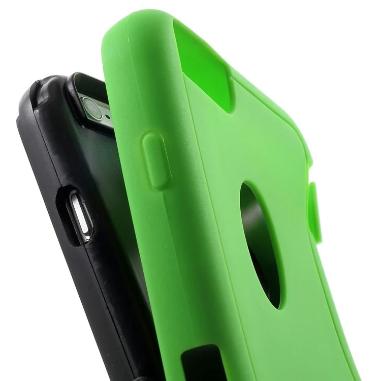 4-Piece PC & TPU Heavy Duty Cover for iPhone 6s Plus / 6 Plus w/ Swivel Belt Clip - Green