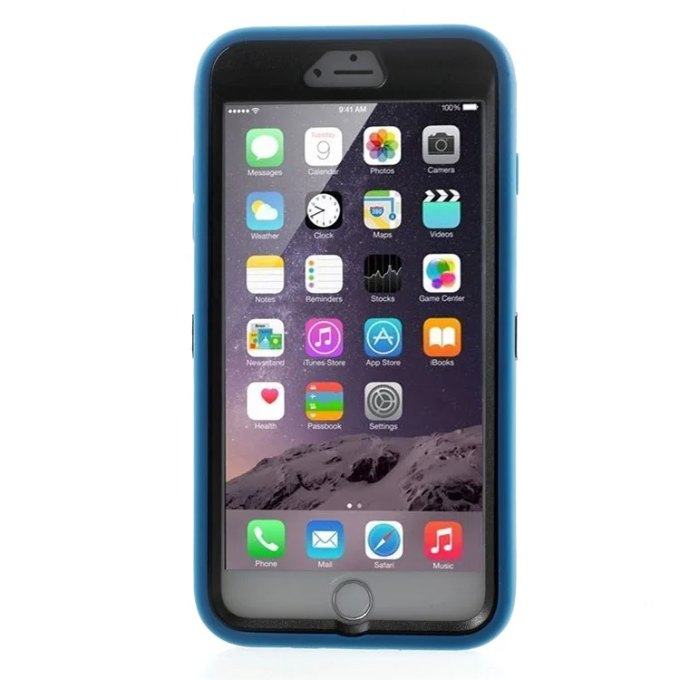 4-Piece PC & TPU Heavy Duty Shell For iPhone 6s Plus / 6 Plus 5.5 inch w/ Swivel Belt Clip - Blue