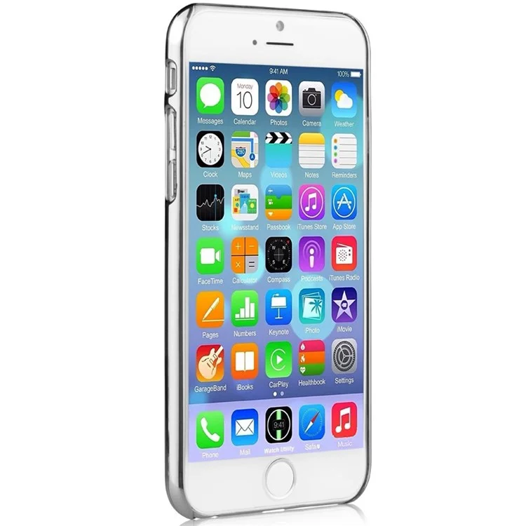 Silver COMMA Flower Design Transparent Hard Case for iPhone 6 6s 4.7 Inch