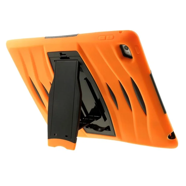Rugged Plastic + Silicone Full Protection Combo Shield Case w/ Kickstand for iPad Air 2 - Orange