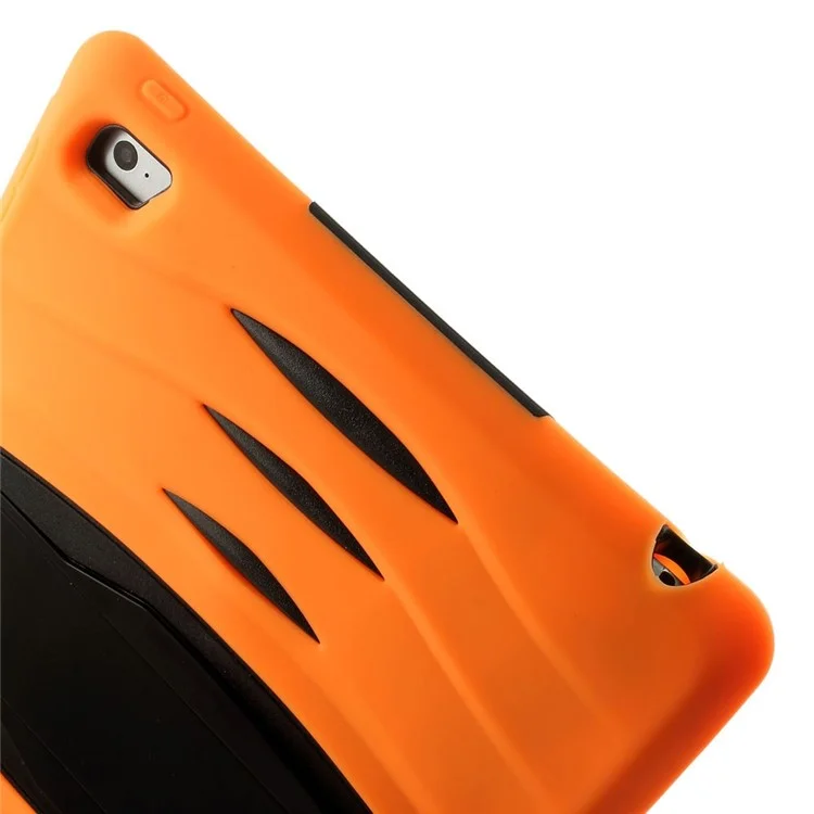 Rugged Plastic + Silicone Full Protection Combo Shield Case w/ Kickstand for iPad Air 2 - Orange