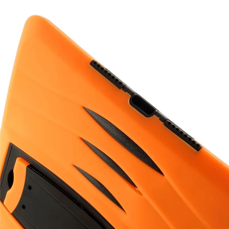 Rugged Plastic + Silicone Full Protection Combo Shield Case w/ Kickstand for iPad Air 2 - Orange