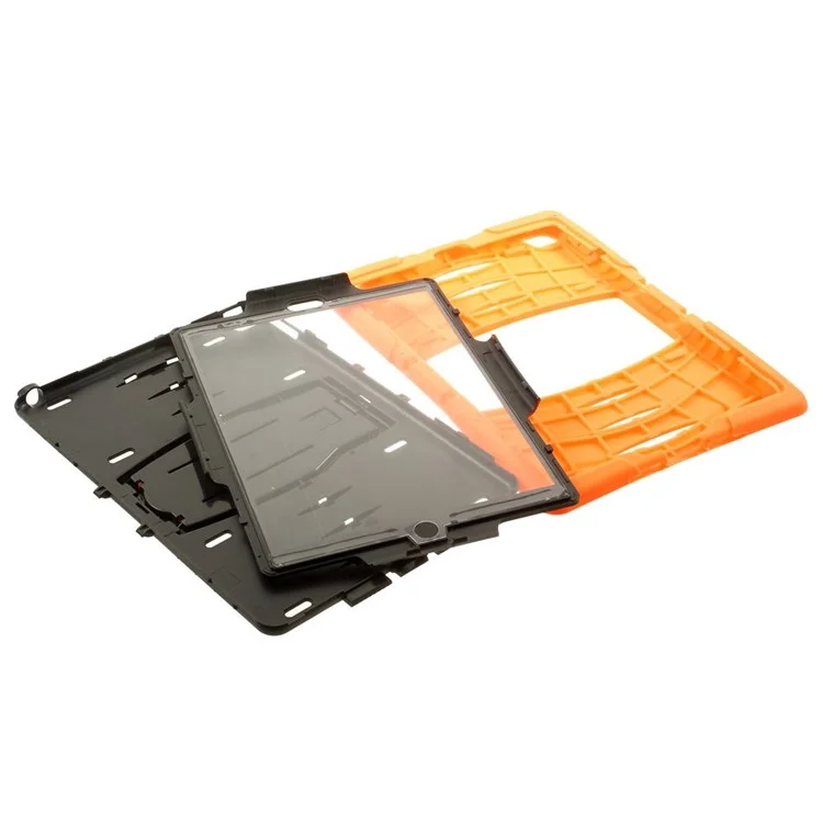 Rugged Plastic + Silicone Full Protection Combo Shield Case w/ Kickstand for iPad Air 2 - Orange