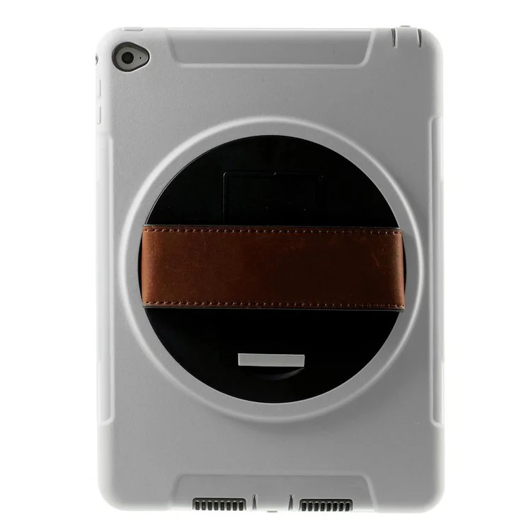 Grey Heavy Duty TPU & Snap-on PC Case for iPad Air 2 w/ Rotary Kickstand & Handstrap