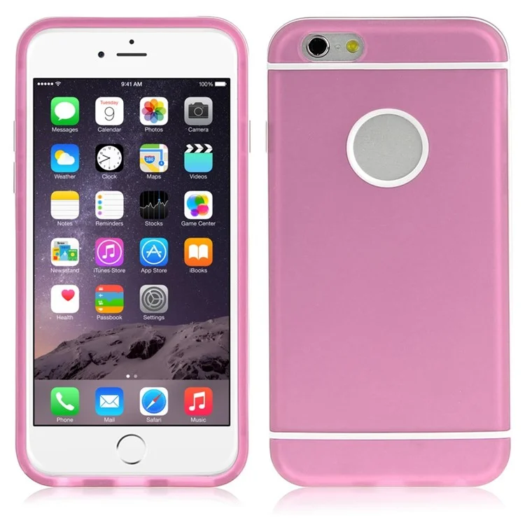 ENKAY for iPhone 6 / 6s 4.7-inch Protective PC Edges & TPU Hybrid Case Shell - Pink