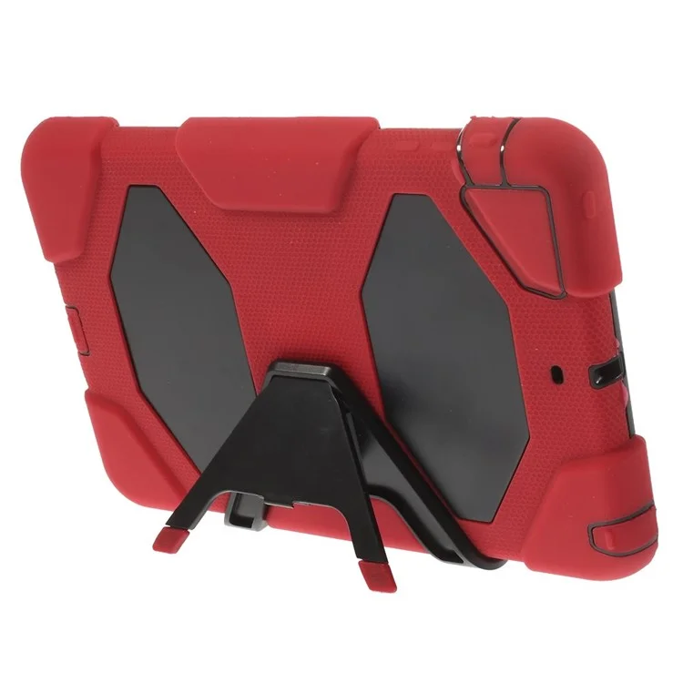 For iPad mini 3 / mini 2 / mini Military Duty Hybrid Silicone + PC Case Shell - Red