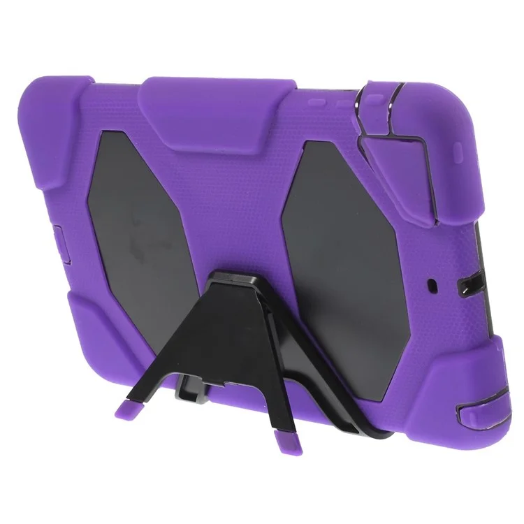 For iPad mini 3 / mini 2 / mini Military Duty Silicone + PC Combo Cover - Purple