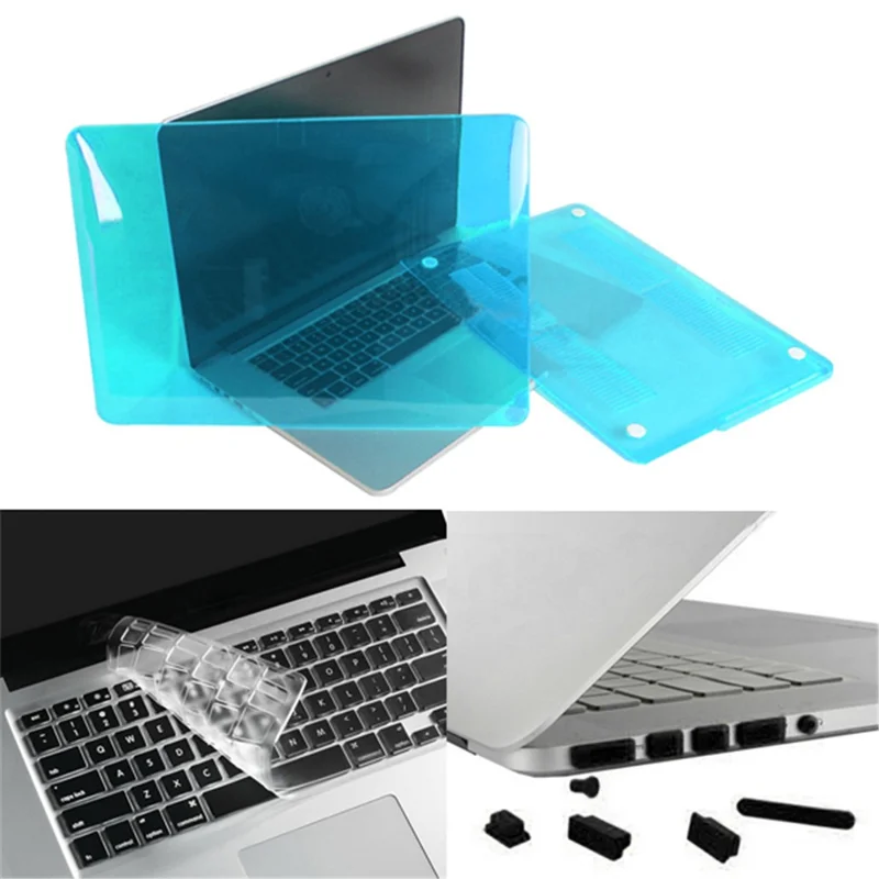 Light Blue ENKAY HAT PRINCE for Macbook Pro 13 inch with Retina Display (2012) A1425 Retina Display Crystal PC Shell + Keyboard Film + Anti-dust Plugs