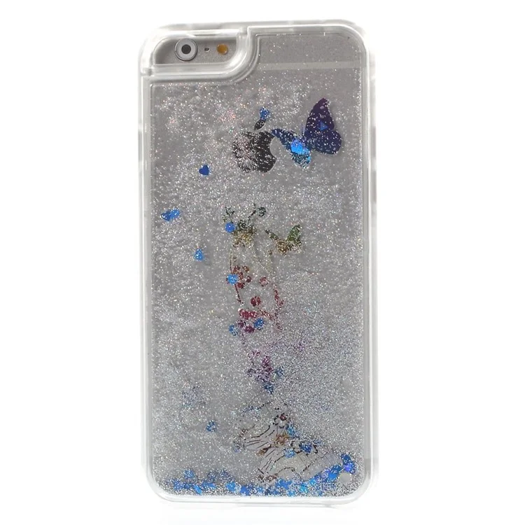 Glaring Dynamic Sand & Butterfly PC Case for iPhone 6 / 6s 4.7 Inch - Silver