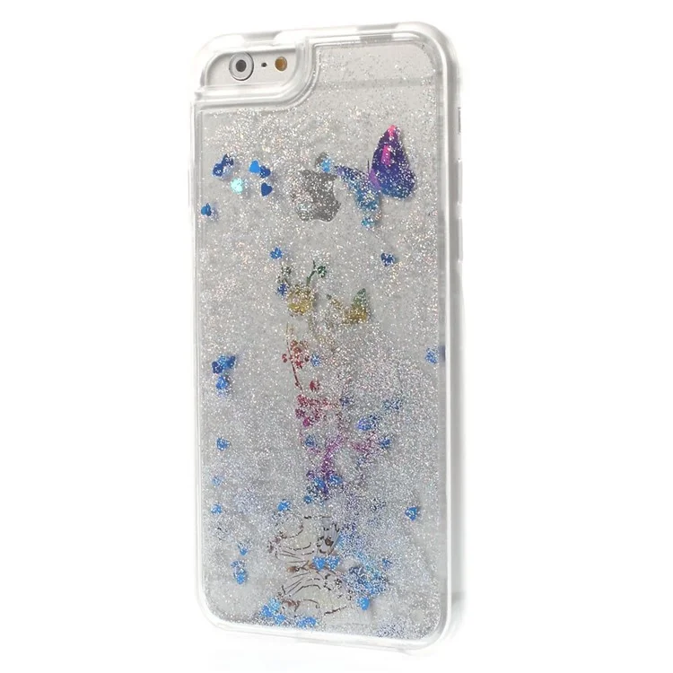 Glaring Dynamic Sand & Butterfly PC Case for iPhone 6 / 6s 4.7 Inch - Silver