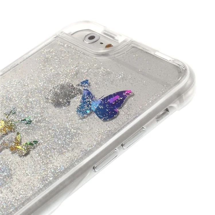 Glaring Dynamic Sand & Butterfly PC Case for iPhone 6 / 6s 4.7 Inch - Silver