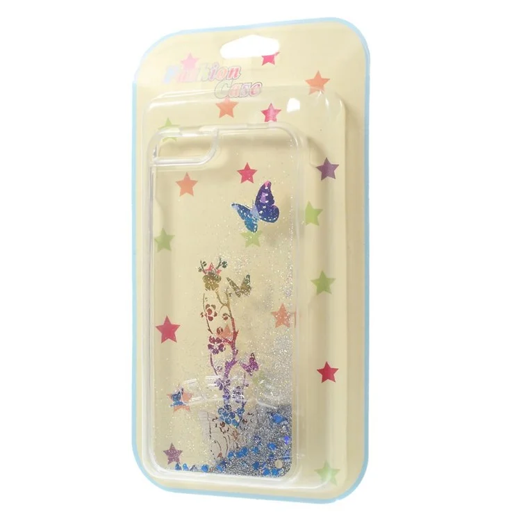 Glaring Dynamic Sand & Butterfly PC Case for iPhone 6 / 6s 4.7 Inch - Silver