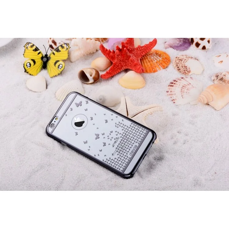 DEVIA Butterfly Series Plating Plastic Cover for iPhone 6 / 6s 4.7 inch - Black