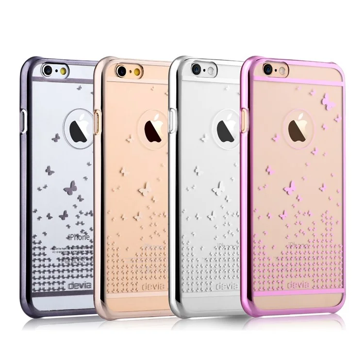 DEVIA Butterfly Series Plating Plastic Cover for iPhone 6 / 6s 4.7 inch - Black