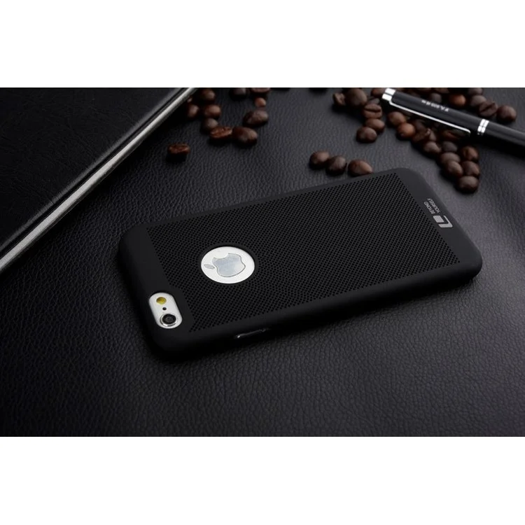 LOOPEE for iPhone 6 Good Heat Dissipation Hollow Mesh Hard Plastic Case - Black