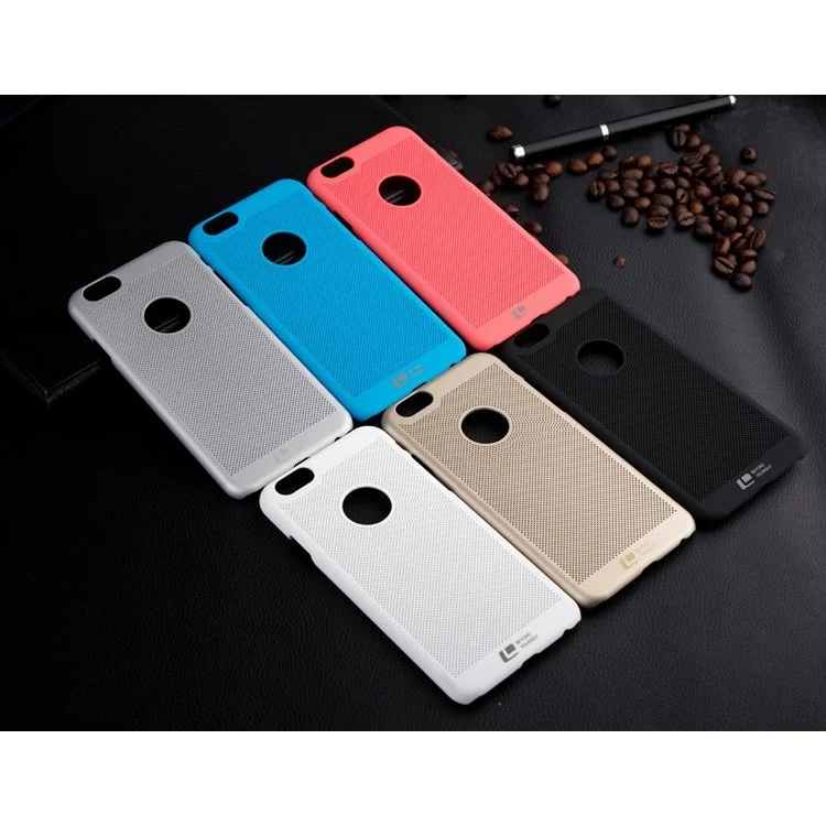 LOOPEE for iPhone 6 Good Heat Dissipation Hollow Mesh Hard Plastic Case - Black