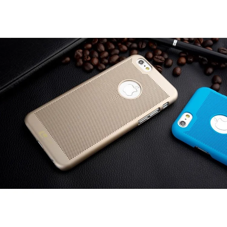 LOOPEE Good Heat Dissipation Hollow Mesh PC Hard Back Cover for iPhone 6 - Gold