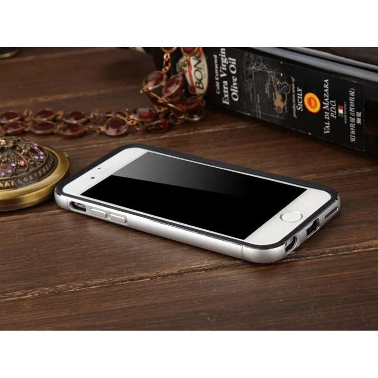 LUPHIE for 4.7-inch iPhone 6s / 6 TPU + Metal Bumper Hybrid Case - Silver