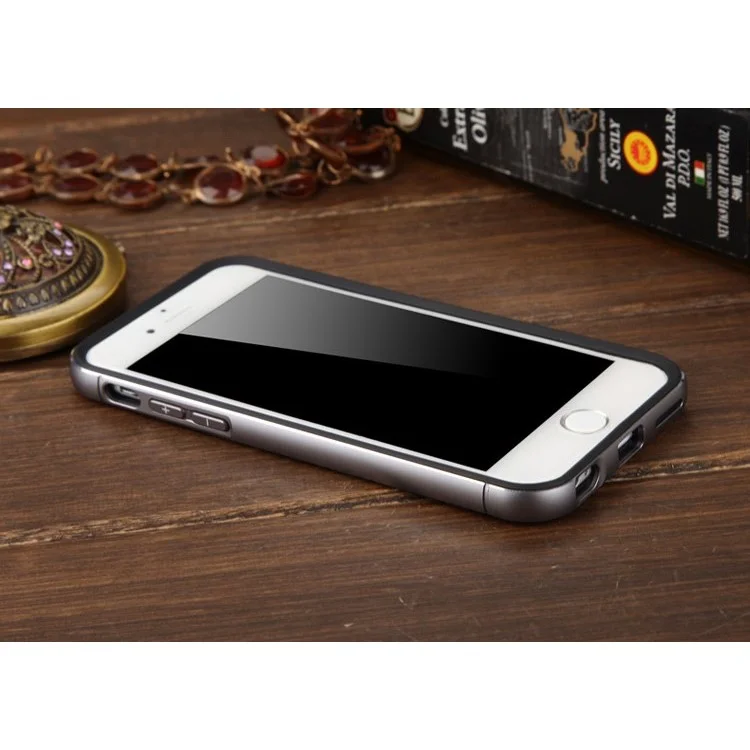 LUPHIE for iPhone 6s / 6 TPU + Metal Bumper Hybrid Back Case - Grey