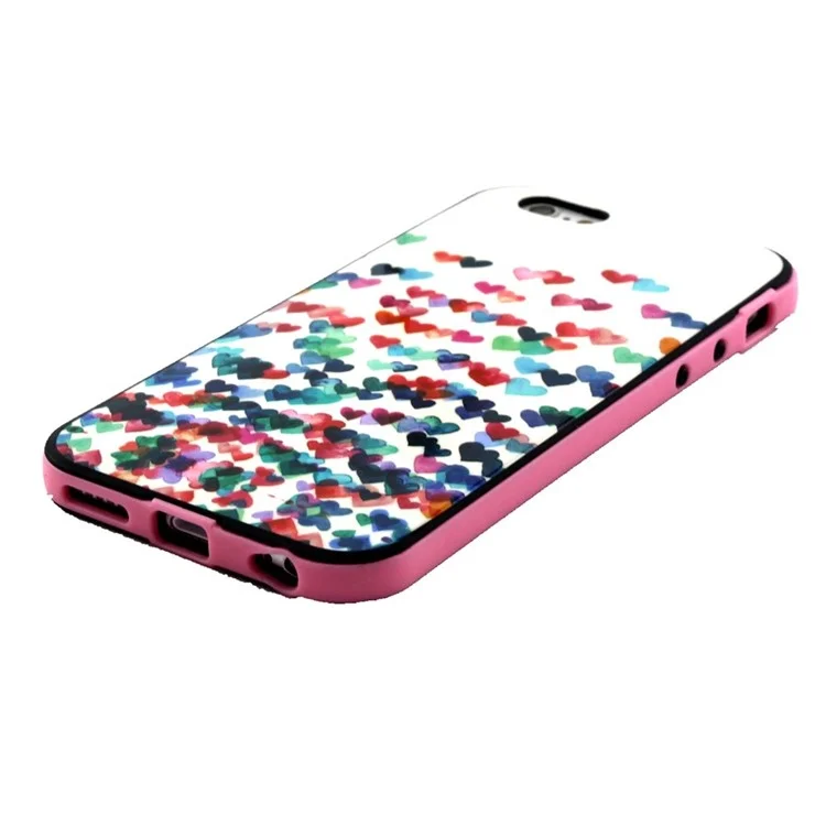 Colorful Hearts IMD TPU Back Cover + Plastic Bumper Rim for  iPhone 6 / 6s