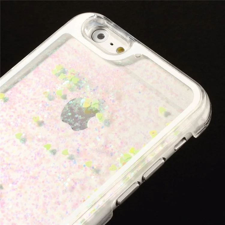Dynamic Liquid Glitter Heart Plastic Cover for iPhone 6s / 6 4.7 inch - Green