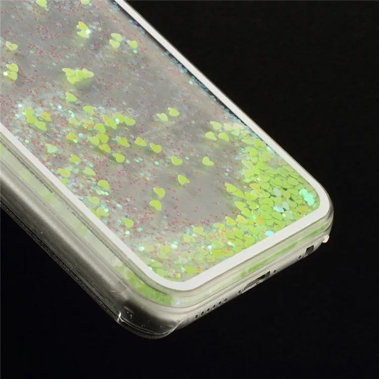Dynamic Liquid Glitter Heart Plastic Cover for iPhone 6s / 6 4.7 inch - Green
