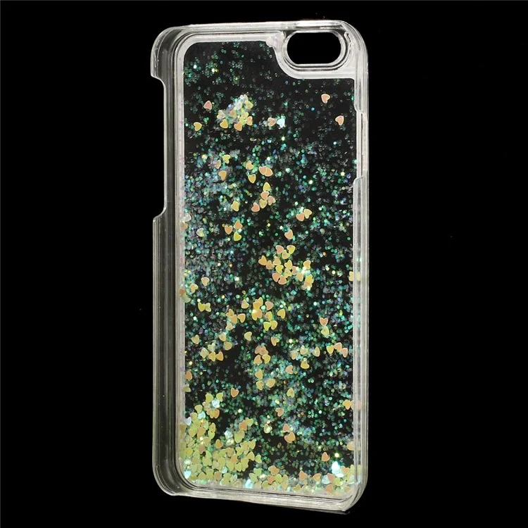 Dynamic Liquid Glitter Heart Plastic Cover for iPhone 6s / 6 4.7 inch - Green