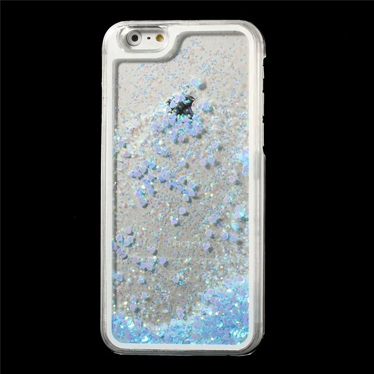Dynamic Liquid Glitter Heart Plastic Shell for iPhone 6s / 6 4.7 inch - Blue