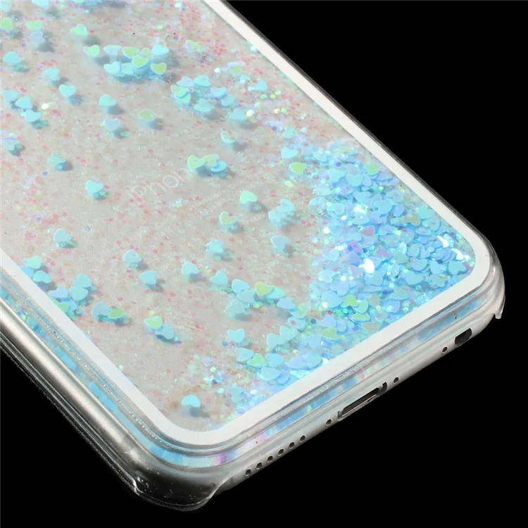 Dynamic Liquid Glitter Heart Plastic Shell for iPhone 6s / 6 4.7 inch - Blue