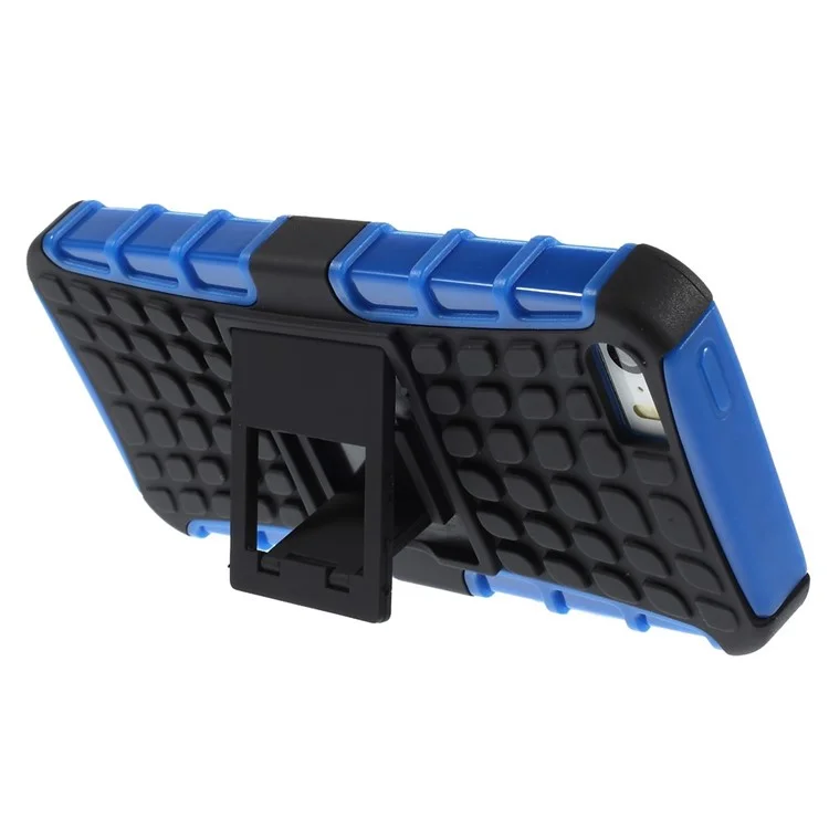 PC and TPU Hybrid Case with Kickstand for iPhone SE 5s 5 - Blue