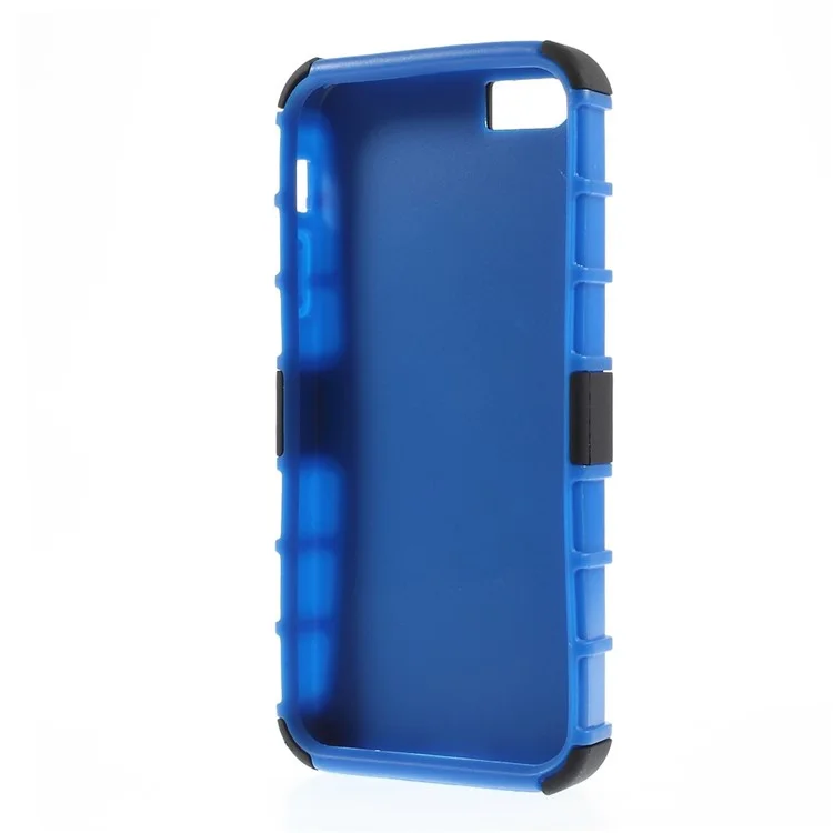 PC and TPU Hybrid Case with Kickstand for iPhone SE 5s 5 - Blue